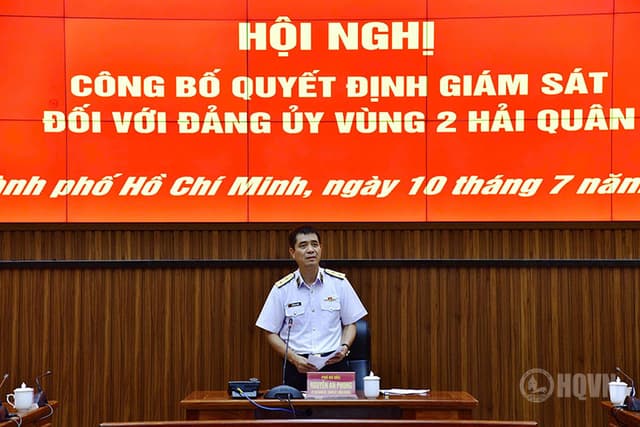 Công bố Quyết định giám sát chuyên đề đối với Đảng ủy Vùng 2 Hải quân