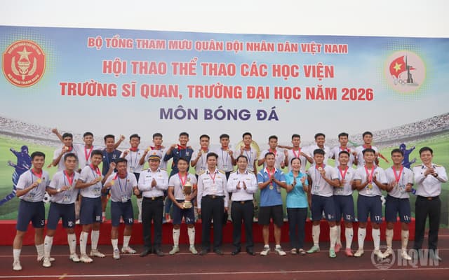 Học viện Hải quân giành chức vô địch môn bóng đá tại hội thao thể thao các học viện, nhà trường toàn quân