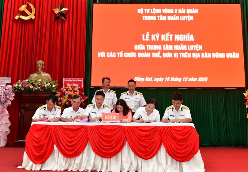 Trung tâm Huấn luyện Vùng 2 ký kết hoạt động kết nghĩa