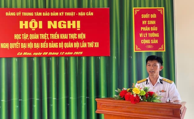 Trung tâm Bảo đảm Kỹ thuật-Hậu cần Vùng 5 quán triệt Nghị quyết Đại hội Đảng bộ Quân đội lần thứ XII