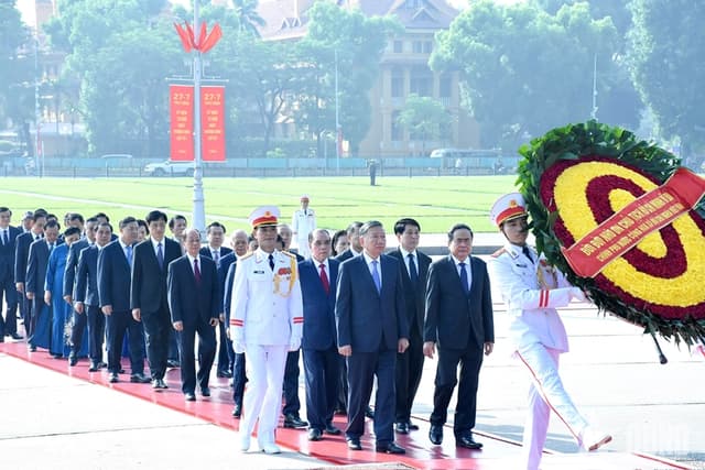 Lãnh đạo Đảng, Nhà nước vào Lăng viếng Chủ tịch Hồ Chí Minh và tưởng niệm các Anh hùng liệt sĩ