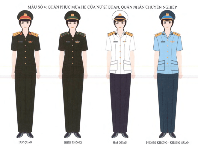 Quy định mới về trang phục thường dùng của nam, nữ sĩ quan, quân nhân chuyên nghiệp