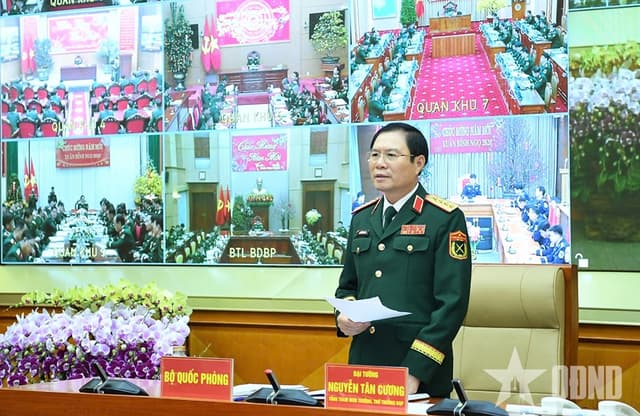 Đại tướng Nguyễn Tân Cương chủ trì giao ban trực tuyến toàn quân, chúc Tết Bính Ngọ 2026
