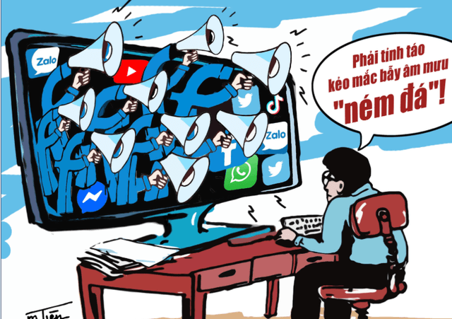 Cảnh giác với bẫy “ném đá” trên không gian mạng