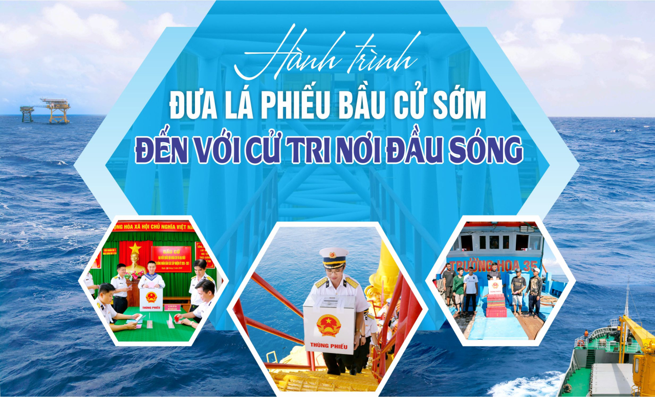 Hành trình đưa lá phiếu bầu cử sớm đến với cử tri nơi đầu sóng