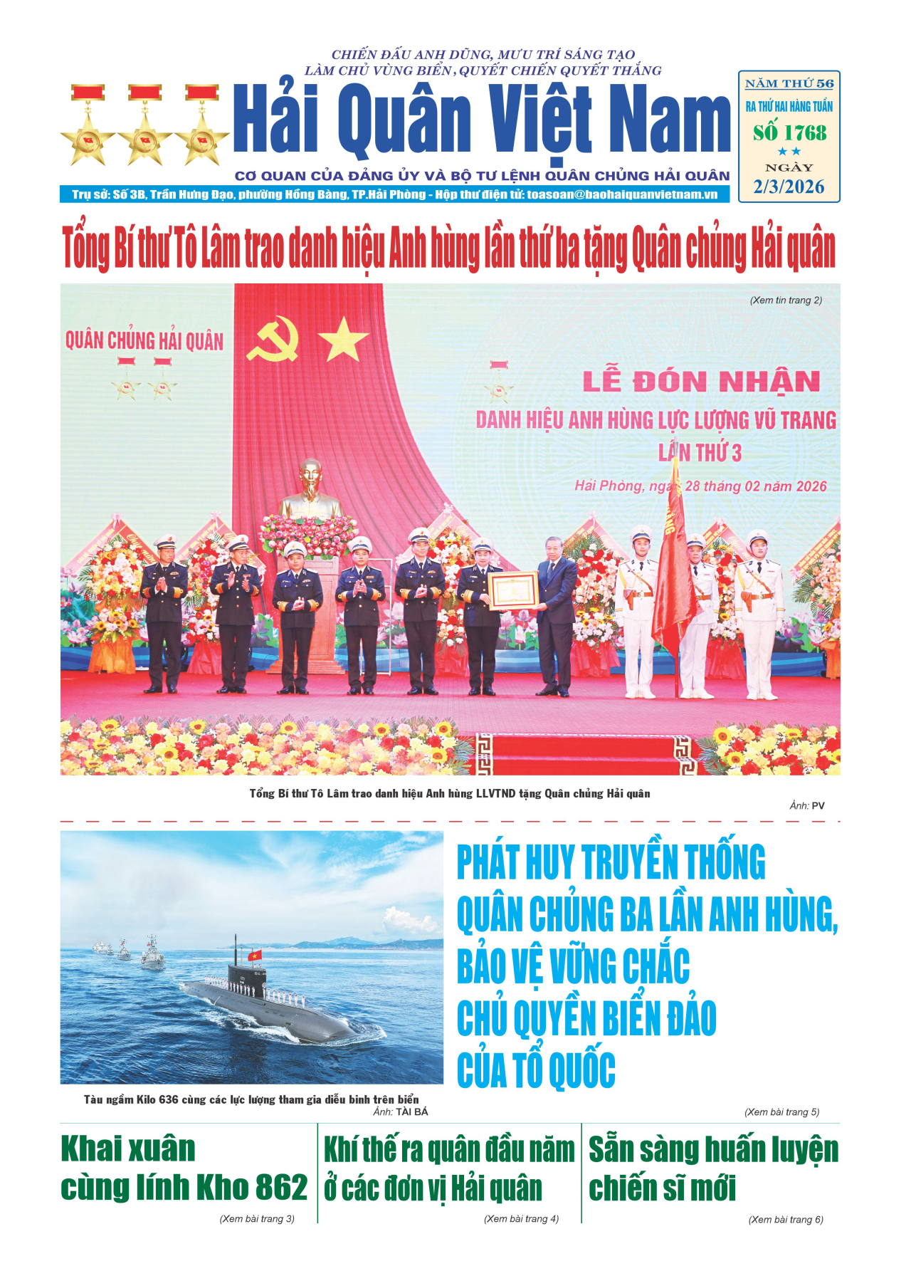 Báo in Hải quân số 1768