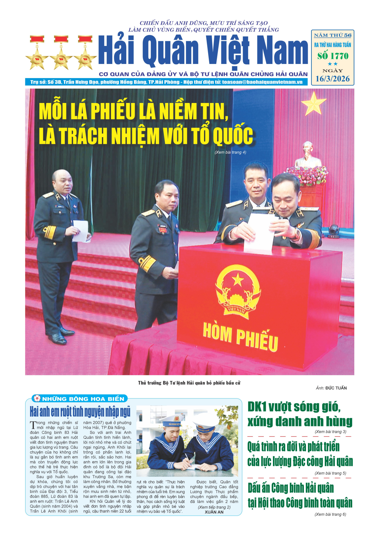 Báo in Hải quân số 1770